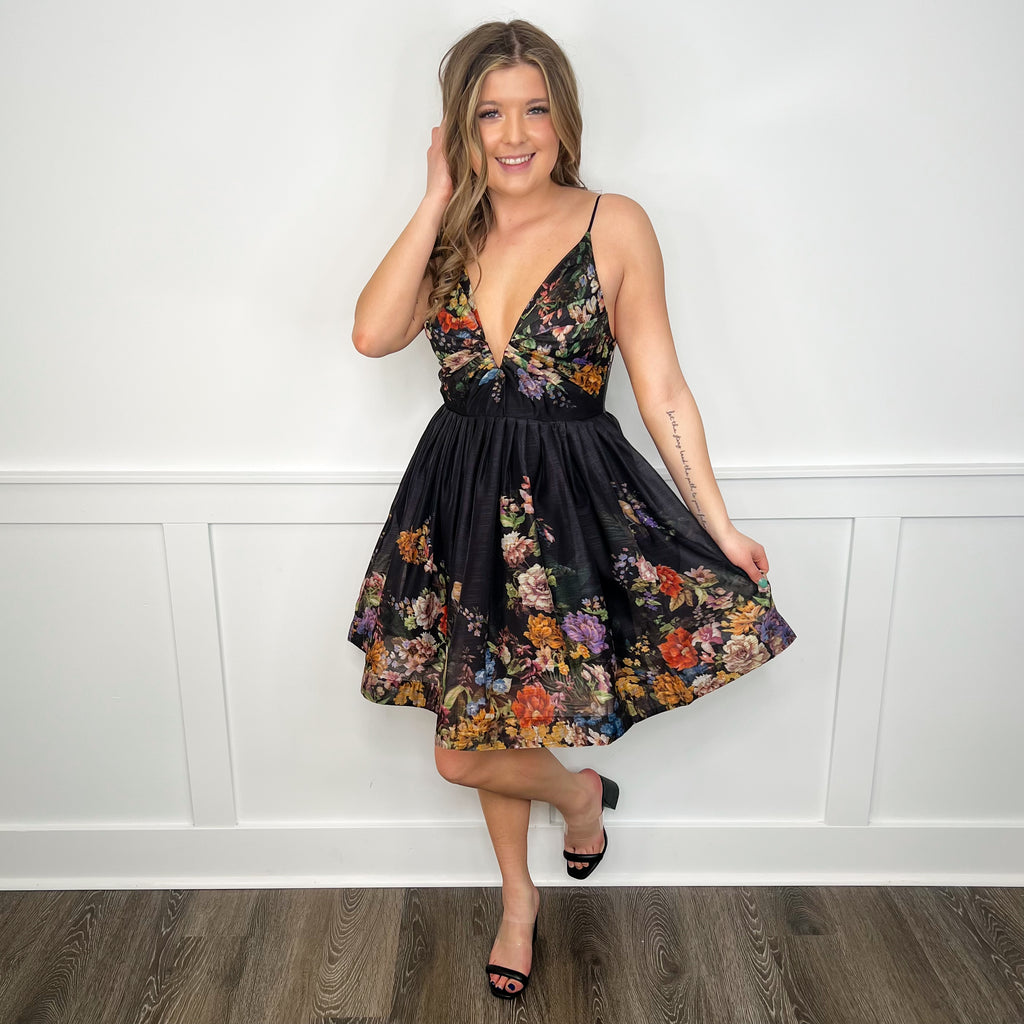 Garden Tea Party Black Avery Mae Dress Avery Mae Boutique