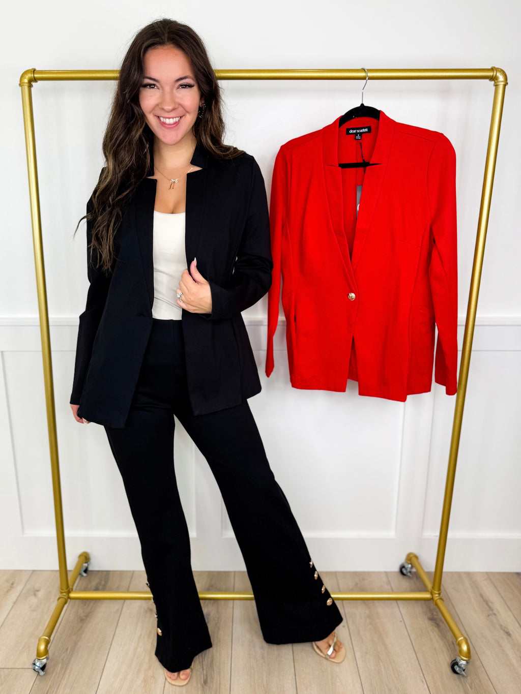 Dear Scarlett Party Running Rayon Blend Long Sleeve Blazer 2