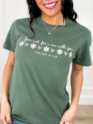 Fear Not Cotton Short Sleeve Green Avery Mae Graphic Tee Shirt