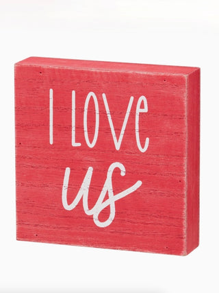 I Love Us Wood Shelf Sitter