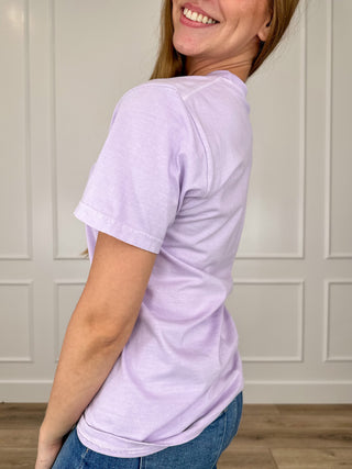 All Hail the Queen Cotton Short Sleeve Purple Avery Mae Graphic Tee Shirt (Comfort Colors)