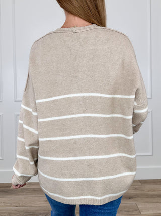 Saw This Coming Knit Long Sleeve Oatmeal Avery Mae Cardigan