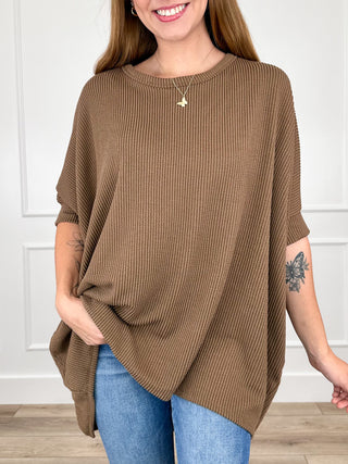 Dear Scarlett How Does This End Ribbed Short Sleeve Top - Multiple Colors