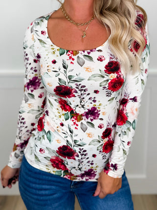 Making the Moment Rayon Blend Long Sleeve Ivory Avery Mae Top