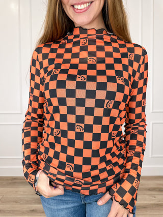 Trick or Treat Yourself Sheer Mesh Long Sleeve Avery Mae Top - Multiple Options