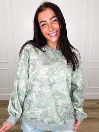 Extended Stay Cotton Blend Long Sleeve Camo Avery Mae Top