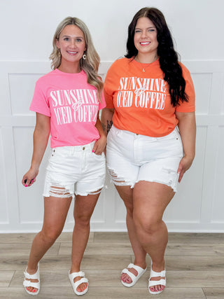 Judy Blue Amber High-Rise Denim Shorts – White (Rigid Magic, Distressed)