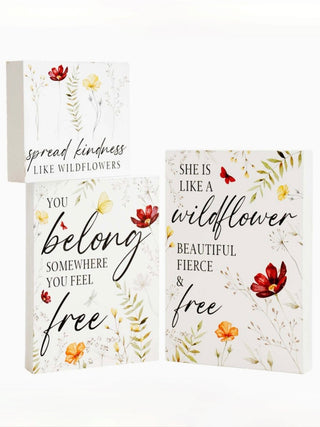 She's a Wildflower Wood Decor - 3 piece set!