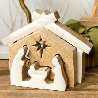Minimalist Nesting Nativity Wood Shelf Sitter - 2 options!
