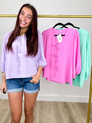 Staying Right Here Lightweight 3/4 Sleeve Avery Mae Top - 3 colors!