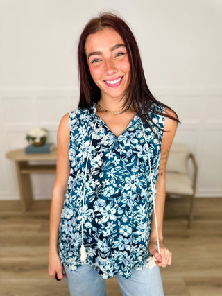 Run to Me Rayon Blue Avery Mae Tank Top