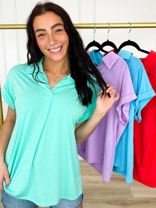 Dear Scarlett Is This Forever Wrinkle-Free Short Sleeve Top - Multiple Colors