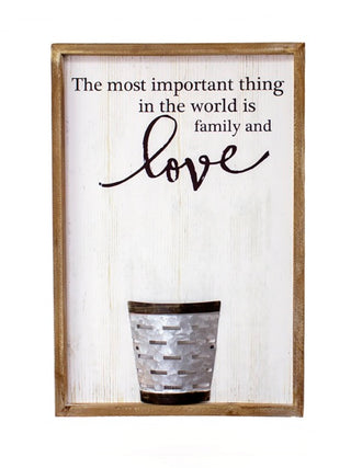 Family & Love Wood Hanging Sign