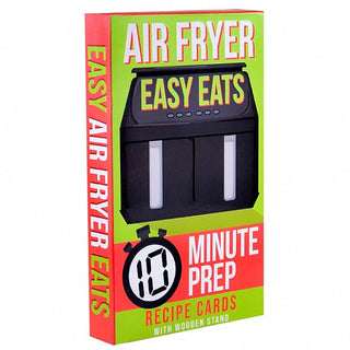 Air fryer easy eats 10 minute prep recipe cards with wooden stand