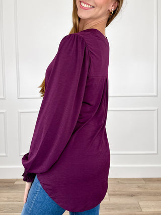 Dear Scarlett Choose to Stay Wrinkle-Free Long Sleeve Gabby Top - Multiple Colors