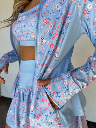 It's Meant to Be Long Sleeve Blue Avery Mae Zip Up Jacket