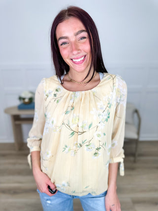 Running to You 3/4 Sleeve Champagne Avery Mae Top