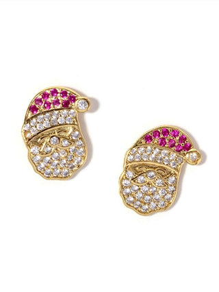 Santa Gold Stud Earrings