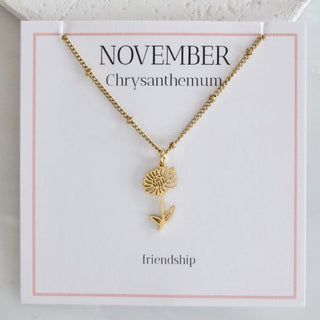 Floral Beauties Gold Birth Flower Necklace - 12 options!