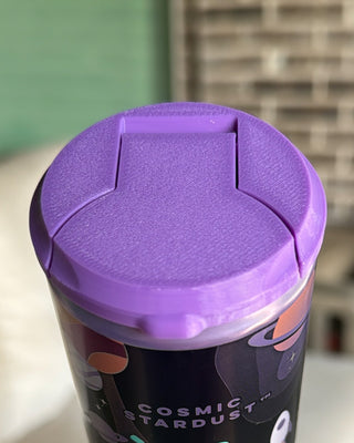 Lavender purple can lid with textured round top and side grips
