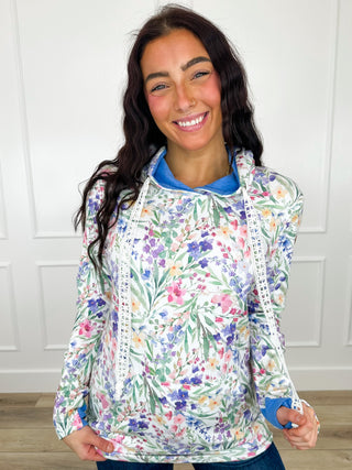 More to Come Cotton Blend Long Sleeve White Avery Mae Hoodie Sweatshirt