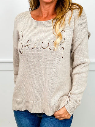 Beachin' Babe Cotton Blend Long Sleeve Avery Mae Sweater Top - 3 colors!