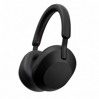 Black wireless over-ear headphones with padded headband