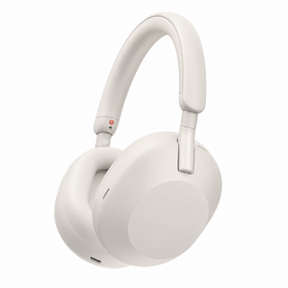White wireless over-ear headphones with padded headband
