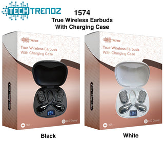 Wireless earbuds charging case kits, black and white in retail boxes