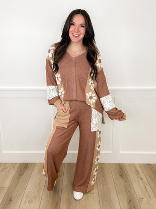 Make Them Notice Knit Long Sleeve Mocha Avery Mae Top