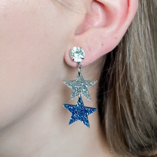 Sparkling Star Drop Earrings