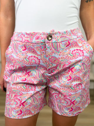 Dear Scarlett Needless to Say High-Rise Rayon Blend Pink Shorts