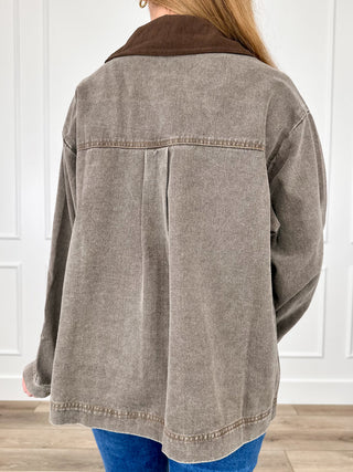 Denim Dreams Cotton Blend Long Sleeve Brown Avery Mae Denim Jacket