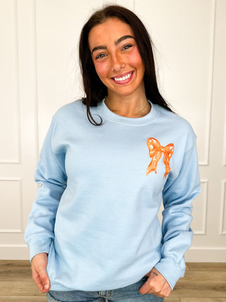 Sweet Summer Time Cotton Blend Long Sleeve Blue Avery Mae Graphic Crewneck Sweatshirt (Gildan)