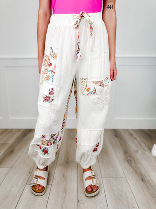 POL Vanilla Vista High-Rise Cotton Blend Ivory Avery Mae Bottoms