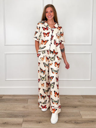 Only in Your Dreams High-Rise Cream Avery Mae PJ Set
