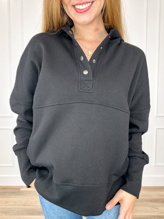 Zenana I Can Make It Cotton Blend Long Sleeve Hooded Sweatshirt - Multiple Colors