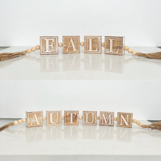 Fall Rotating Rustic Wooden Block Garland - 2 options!