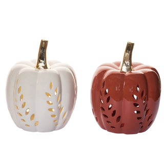 Elegant Light Up Ceramic Pumpkin - 2 colors!