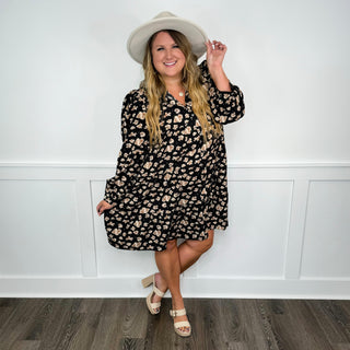 Life of the Party Black Avery Mae Button Up Dress