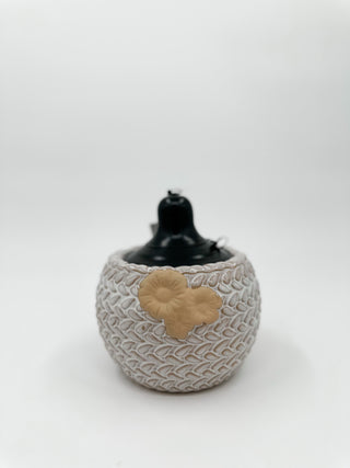 Woven Glow Ceramic Oil Lamp