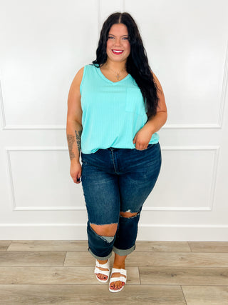 Judy Blue Janelle High-Rise Dad Jeans - Dark Wash (Distressed)