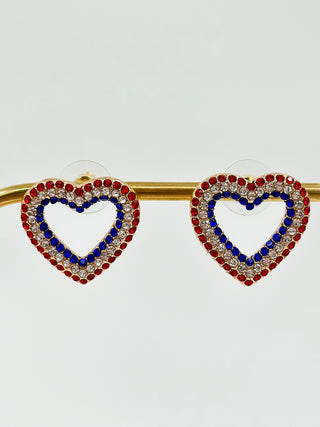 Heart of Liberty Gold Stud Earrings