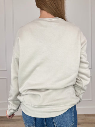 Oat long-sleeve crewneck sweatshirt, back view