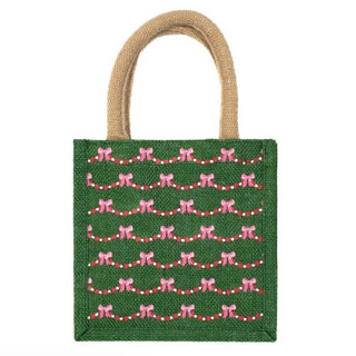 Holiday Happiness Mini Jute Bag - 4 colors!