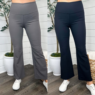 White Birch Dance All Day High Rise Ribbed Flare Bottoms - 2 colors!