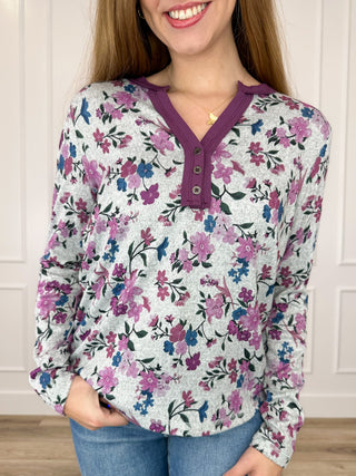 I'll Do the Talking Knit Long Sleeve Grey Avery Mae Top