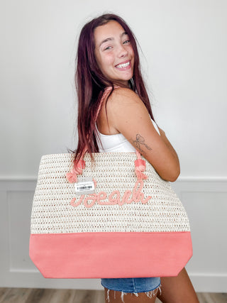 Getting There Straw Tote Bag - 3 colors!