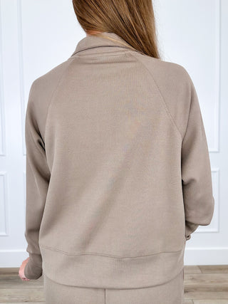 Mono B Change Their Mind Ribbed Long Sleeve 1/4 Zip Pullover Top - Multiple Colors