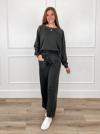 Zenana Basic Feeling Leisurely High-Rise Cotton Black Set